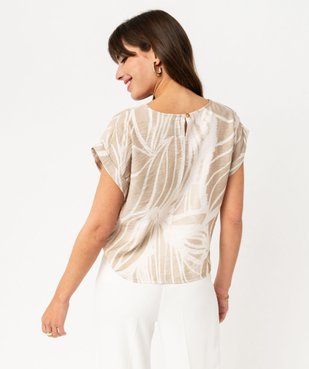 Blouse manches courtes en viscose froissée et imprimée femme vue3 - GEMO(FEMME PAP) - GEMO
