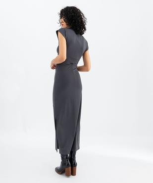 Robe longue en microfibre à manches courtes femme  vue3 - GEMO(FEMME PAP) - GEMO