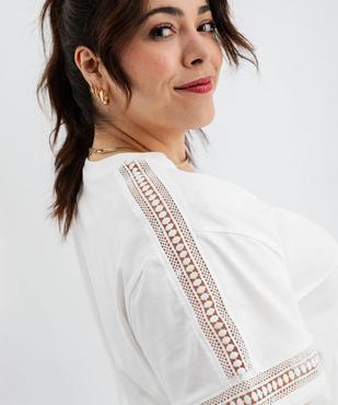 Tee-shirt manches courtes avec détails brodés femme grande taille vue3 - GEMO 4G GT - GEMO