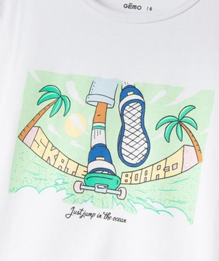 Tee-shirt garçon à manches courtes avec motif estival vue2 - GEMO (ENFANT) - GEMO