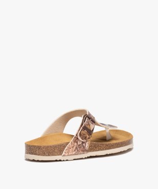 Mules femme à bride entre-doigts imprimée vue4 - GEMO 4G FEMME - GEMO