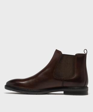 Chelsea boots en cuir homme - Tanéo vue3 - TANEO GEMO FOR GOOD - GEMO