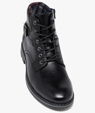 Boots homme casual avec bride à boucle fantaisie et zip vue6 - URBAN STEPS - GEMO