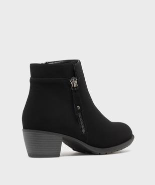 Boots fourrées à talon cubain et zip femme vue4 - G'FLEX - GEMO