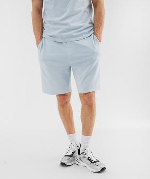 Bermuda en maille French Terry avec taille ajustable homme vue1 - GEMO 4G HOMME - GEMO