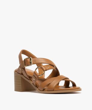 Sandales à brides et détails métalliques à large talon femme vue3 - FOLLOW ME - GEMO