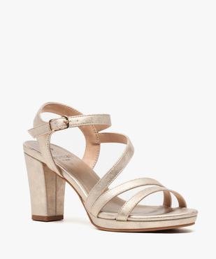 Sandales femme à talon haut en suédine avec brides vue2 - GEMO(URBAIN) - GEMO