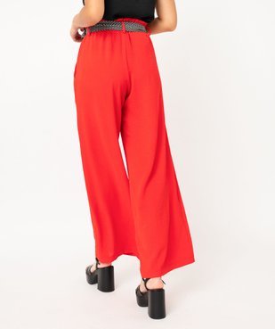 Pantalon large et fluide avec ceinture à motifs femme vue3 - GEMO(FEMME PAP) - GEMO