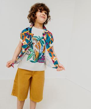 Tee-shirt manches courtes à motif exotique garçon vue1 - GEMO 4G GARCON - GEMO