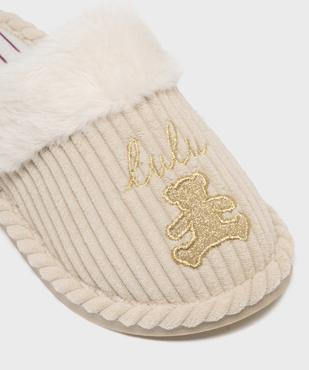 Chaussons mules en velours côtelé fille - LuluCastagnette vue6 - LULUCASTAGNETTE - GEMO