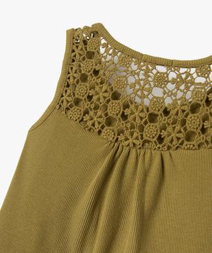 Débardeur fille côtelé avec dos brodé en dentelle vue2 - GEMO (ENFANT) - GEMO