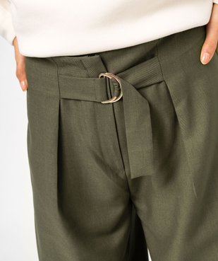 Pantalon large avec taille haute femme vue2 - GEMO(FEMME PAP) - GEMO