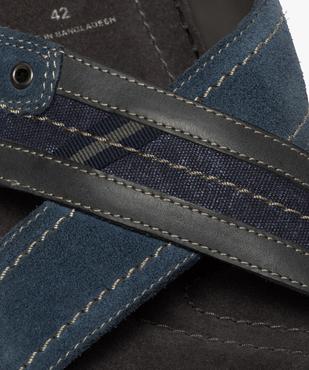 Mules homme en cuir à larges brides croisées vue6 - GEMO (CASUAL) - GEMO