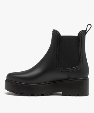 Boots femme unies style Chelsea à semelle plateforme crantée vue3 - GEMO (CASUAL) - GEMO