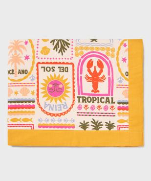 Serviette de plage bi-matières à motifs exotiques vue1 - GEMO (ACCESS) - GEMO