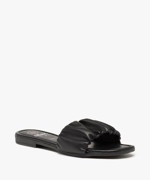 Mules femme à talon plat et bride unie froncée vue2 - GEMO (CASUAL) - GEMO