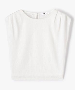 Tee-shirt fille à manches courtes en maille pailletée vue1 - GEMO (ENFANT) - GEMO