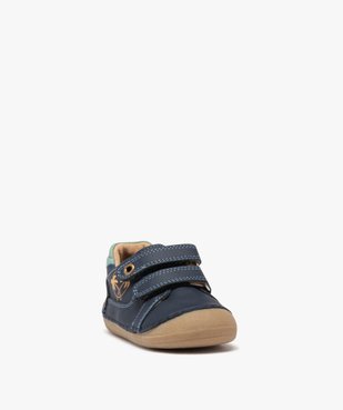 Chaussures premiers pas en cuir souple à double scratch bébé garçon - Alma vue2 - ALMA - GEMO