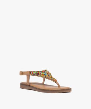 Tongs avec perles brodées sur le dessus fille - Tanéo vue2 - TANEO GEMO FOR GOOD - GEMO
