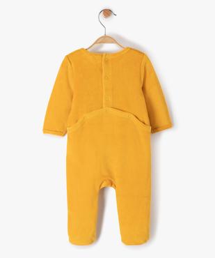 Pyjama bébé en velours avec inscription sur l’avant vue3 - GEMO(BB COUCHE) - GEMO