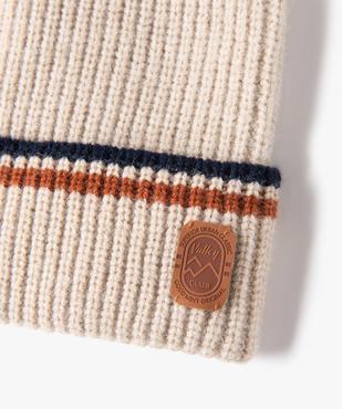 Bonnet homme en grosse maille avec liserés colorés vue2 - GEMO (ACCESS) - GEMO