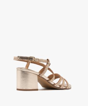 Sandales en cuir femme à brides tressées femme - Tanéo vue4 - TANEO - GEMO