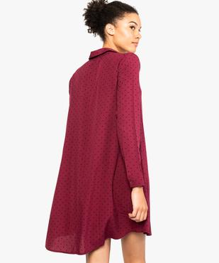 Robe-chemise imprimée fluide coupe trapèze pour femme vue3 - FOLLOW ME - GEMO