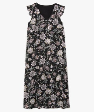 Robe femme à motifs fleuris et rayures pailletées vue4 - GEMO(FEMME PAP) - GEMO