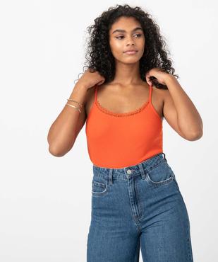 Débardeur femme en maille côtelée à fines bretelles vue1 - GEMO(FEMME PAP) - GEMO