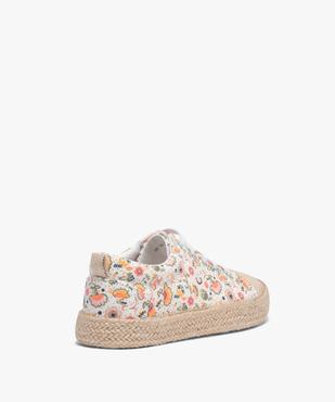 Baskets fille en toile avec semelle en corde dessus imprimé mille fleurs vue4 - GEMO (ENFANT) - GEMO
