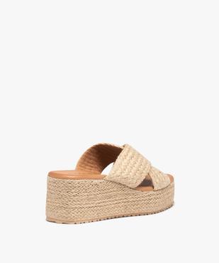 Sandales femme à talon compensé et à brides en corde tressée  vue4 - SANS MARQUE - GEMO