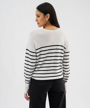 Gilet rayé en maille fluide et douce femme vue3 - GEMO 4G FEMME - GEMO