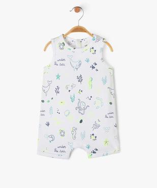 Combishort en coton avec motifs marins bébé garçon vue1 - GEMO 4G BEBE - GEMO