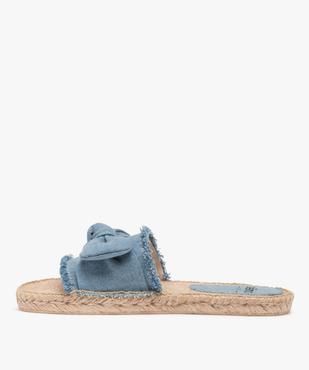 Mules femme plates à semelle en jute et bandeau denim vue3 - GEMO (CASUAL) - GEMO