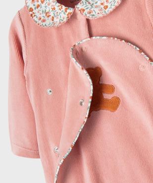 Pyjama en velours côtelé ouvert devant bébé fille - LuluCastagnette vue2 - LULU CASTAGNETTE G4G D - GEMO