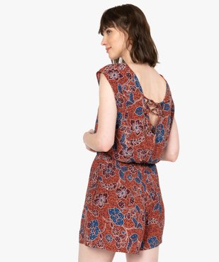 Combi-short femme imprimé en maille froissée vue4 - GEMO(FEMME PAP) - GEMO