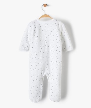Pyjama bébé en velours fermeture devant motifs étoiles vue4 - GEMO(BB COUCHE) - GEMO