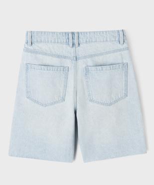 Bermuda en jean taille haute finition sans coutures fille vue3 - GEMO 4G FILLE - GEMO