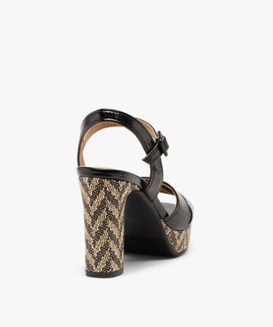 Sandales femme à talon et semelle plateforme dessus verni vue4 - GEMO(URBAIN) - GEMO