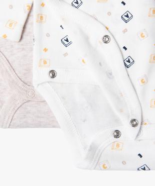 Body manches longues et fermeture devant croisée bébé (lot de 3) vue5 - GEMO 4G BEBE - GEMO