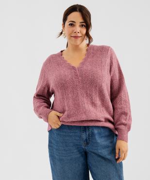 Pull col tunisien femme grande taille vue3 - GEMO 4G GT - GEMO