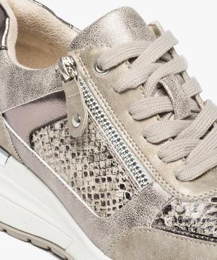 Baskets femme compensées imitation croco à zip vue6 - GEMO (SPORTSWR) - GEMO