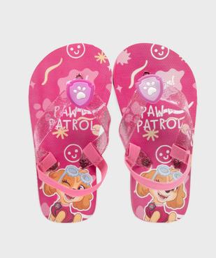 Tongs imprimées et pailletées à bride élastique à la cheville fille - La Pat'Patrouille vue1 - PAT PATROUILLE - GEMO