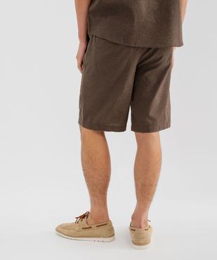 Bermuda en lin et coton coupe regular homme vue3 - GEMO 4G HOMME - GEMO