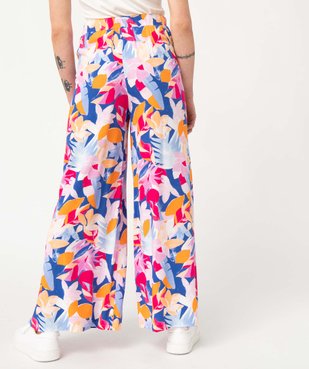 Pantalon femme à motifs fleuris coupe flare vue3 - GEMO(FEMME PAP) - GEMO