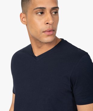 Tee-shirt homme à manches courtes et col V vue2 - GEMO 4G HOMME - GEMO