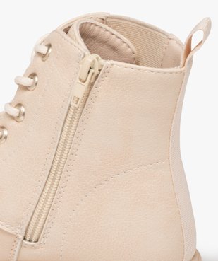 Boots fille unies à semelle épaisse et crantée avec zip vue6 - 1E PRIX BY GEMO - GEMO