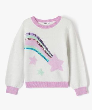 Pull pailleté avec sequins brodés et motifs fille vue1 - GEMO (ENFANT) - GEMO