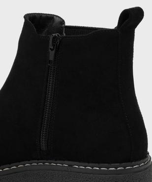 Boots en suédine avec doublure chaude et élastique latéral femme - G'flex vue6 - G'FLEX - GEMO