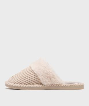 Chaussons mules en velours côtelé femme - LuluCastagnette vue3 - LULUCASTAGNETTE - GEMO